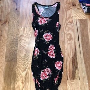 black dress with flowers
